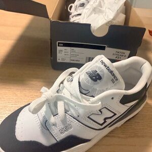 New Balance 550 White and Black Sneakers